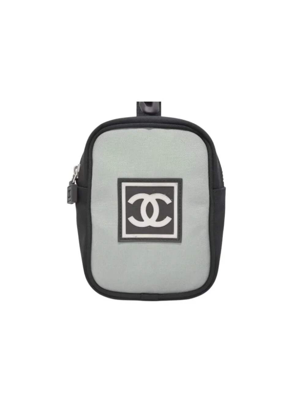 Chanel Pouch Sports Line CC Logo Black Green Nylon Patch